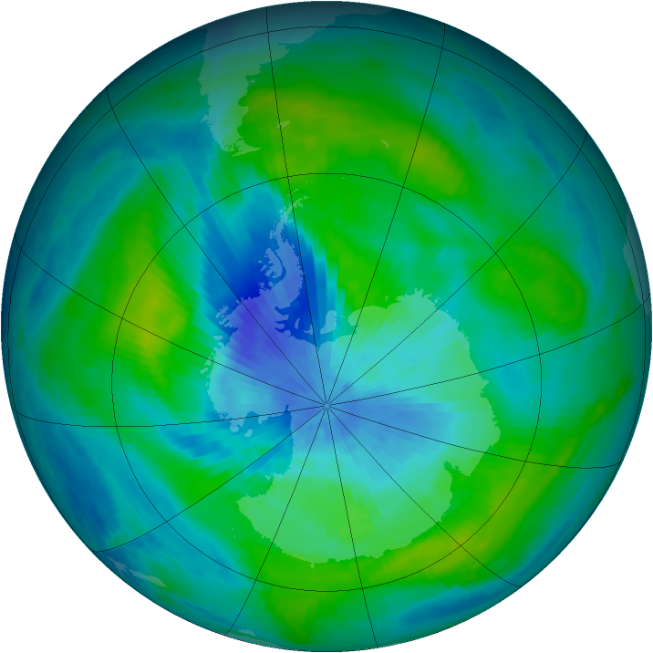 Antarctic ozone map for 12 March 1981